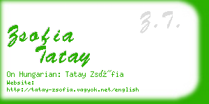 zsofia tatay business card